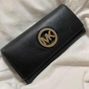 Michael Kors Long Wallet in Black Leather